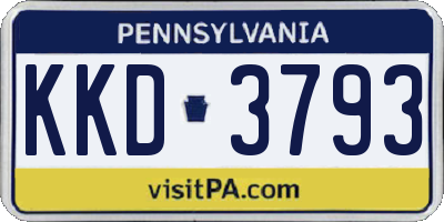 PA license plate KKD3793