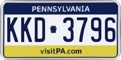 PA license plate KKD3796