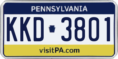 PA license plate KKD3801