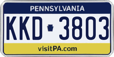 PA license plate KKD3803