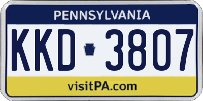 PA license plate KKD3807