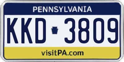 PA license plate KKD3809