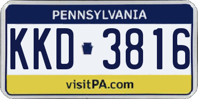 PA license plate KKD3816