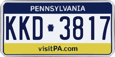 PA license plate KKD3817