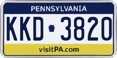 PA license plate KKD3820