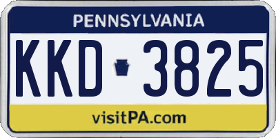 PA license plate KKD3825