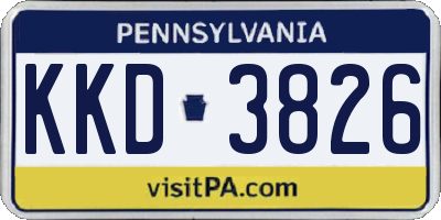 PA license plate KKD3826