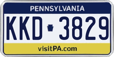 PA license plate KKD3829