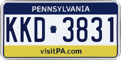 PA license plate KKD3831