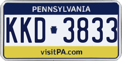 PA license plate KKD3833