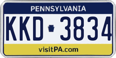 PA license plate KKD3834