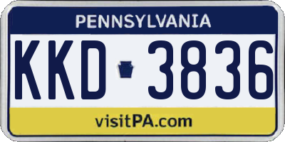 PA license plate KKD3836