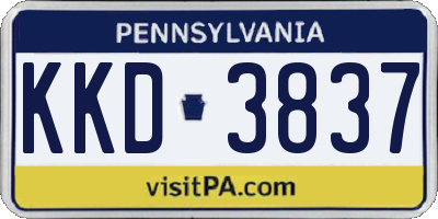 PA license plate KKD3837