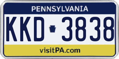 PA license plate KKD3838