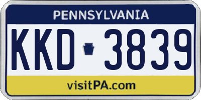 PA license plate KKD3839