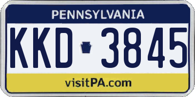 PA license plate KKD3845