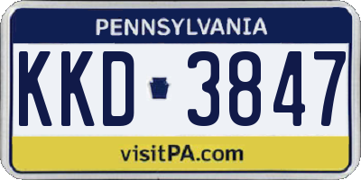 PA license plate KKD3847
