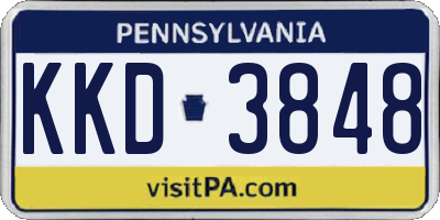 PA license plate KKD3848