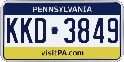 PA license plate KKD3849