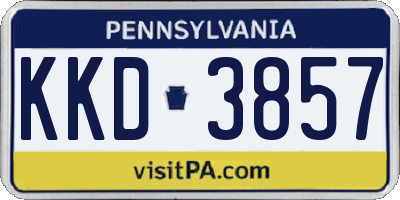 PA license plate KKD3857