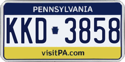 PA license plate KKD3858