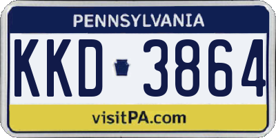 PA license plate KKD3864