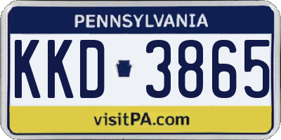 PA license plate KKD3865