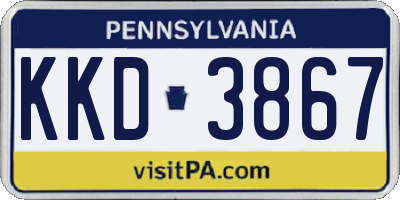PA license plate KKD3867