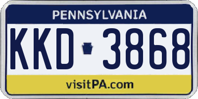 PA license plate KKD3868