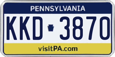 PA license plate KKD3870