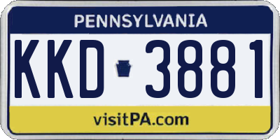 PA license plate KKD3881