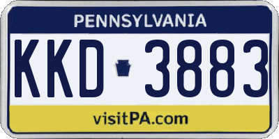 PA license plate KKD3883