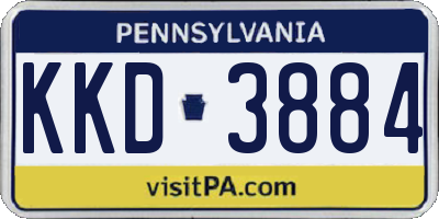 PA license plate KKD3884