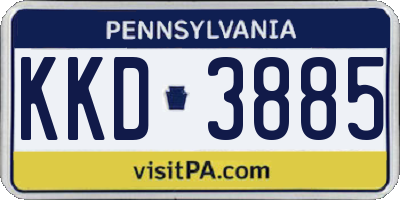 PA license plate KKD3885