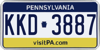 PA license plate KKD3887