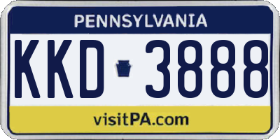PA license plate KKD3888