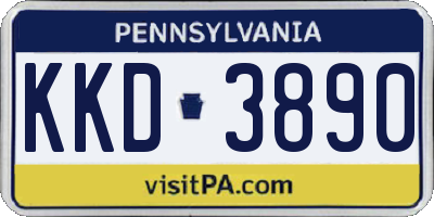 PA license plate KKD3890