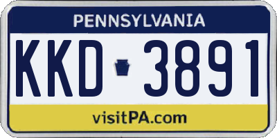 PA license plate KKD3891