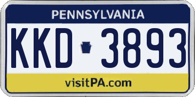 PA license plate KKD3893