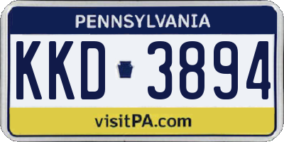 PA license plate KKD3894