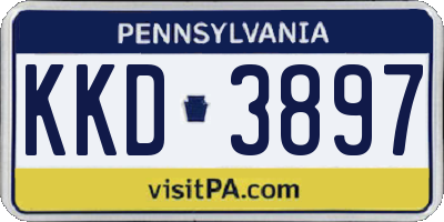 PA license plate KKD3897