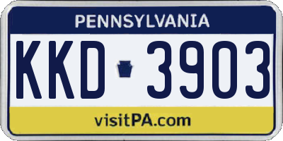 PA license plate KKD3903