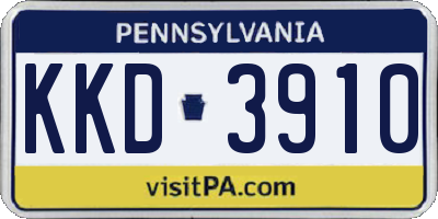 PA license plate KKD3910