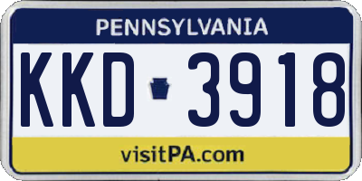 PA license plate KKD3918