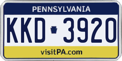 PA license plate KKD3920