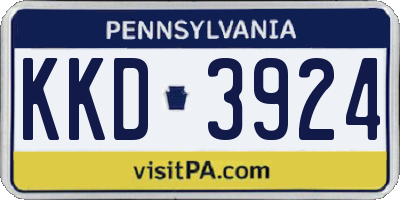 PA license plate KKD3924