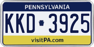 PA license plate KKD3925