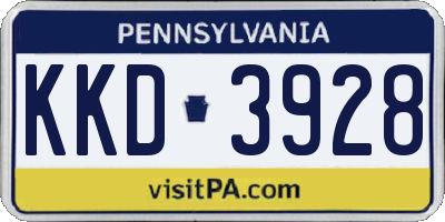 PA license plate KKD3928