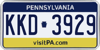 PA license plate KKD3929