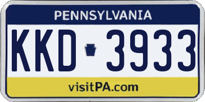 PA license plate KKD3933